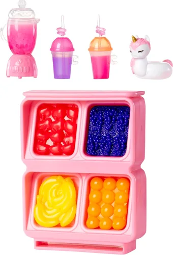Miniatura 6 de Rainbow High Littles Pool Day Playset + muñeca pequeña (rosa 5.5 pulgadas), piscina con tobogán arcoíris, accesorios, soporte para batidos, regalo