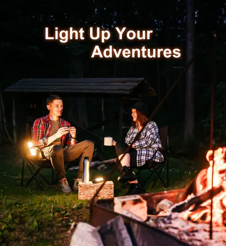 Miniatura 9 de Linterna solar para campamento, 1800 lúmenes, 13 modos de luz, batería de 3000 mAh, impermeable IP66, luces LED recargables para huracán