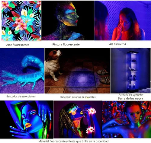 Miniatura 6 de Barra de Luz Negra 10W 1 pie LED Luz Negra UV para Póster de Tapiz Fluorescente, Pintura Corporal, Fiesta Brillante, Tiras de Luz UV para Gabinete