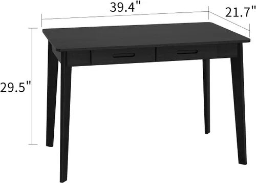 Miniatura 2 de FUFU&GAGA Escritorio de oficina de 39 pulgadas, escritorio rectangular para computadora con 2 cajones, mesa de escritura para leer y manualidades