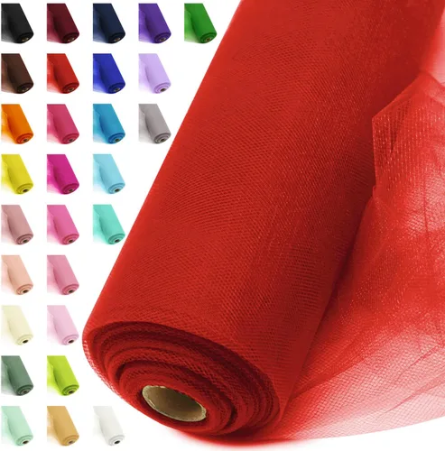 Miniatura 44 de Rollos de tela de tul, 54 pulgadas por 10 yardas (30 pies), cinta de tul para decoración de fiestas de boda, rollo de tela transparente en bobina