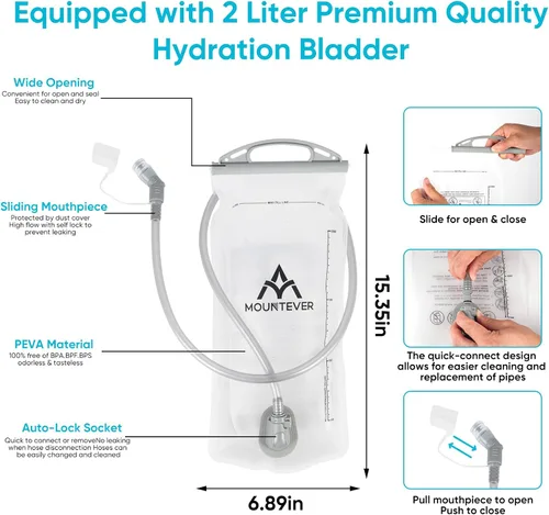 Miniatura 4 de Chaleco para correr para mujeres y hombres, mochila de hidratación de 5 litros con bolsa de agua de 2 L, chaleco de hidratación ultraligero Azul