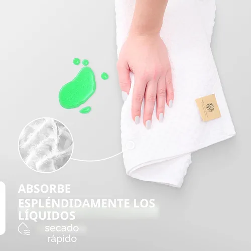 Miniatura 4 de Wealuxe Paquete de 12 toallas de cocina superabsorbentes, 100 % algodón, 450 GSM, gruesas, lavables a máquina, para secar la cocina, limpieza, Blanco