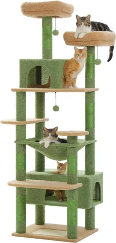 Miniatura 11 de PAWZ Road Árbol grande para gatos, torre para gatos de 72 pulgadas para gatos grandes, condominio para gatos con postes rascadores y almohadillas