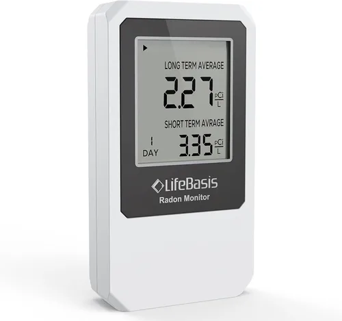 Miniatura 11 de Life Basis - Detector de radón para el hogar, probador de radón portátil para el hogar con monitoreo de radón a largo y corto plazo, rango de 0-500