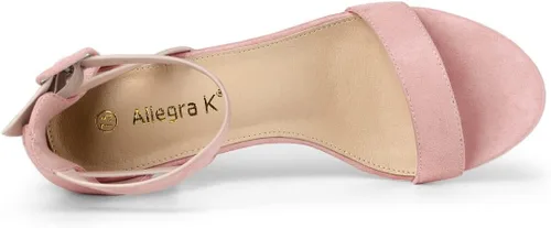 Miniatura 4 de Allegra K Sandalias de tacón bajo con correa de tobillo para mujer