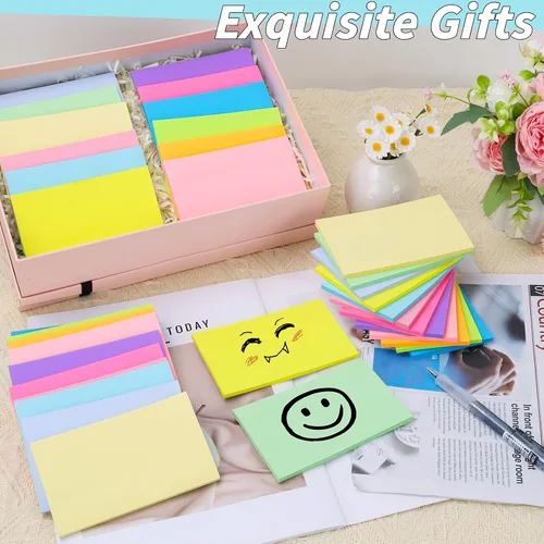 Miniatura 4 de 36 blocs de notas adhesivas de 3 x 5 pulgadas, 12 colores autoadhesivos, multicolor, bloc de notas rectangulares brillantes y coloridas