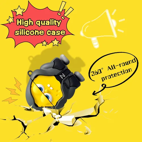 Miniatura 6 de Bonita funda para AirPods 2ª/1ª, divertida funda de silicona 3D de dibujos animados Kawaii para AirPods de 1 y 2ª generación con kit de limpieza