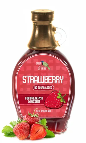 Miniatura 7 de Green Jay Gourmet Jarabe de arándanos sin azúcar, jarabe de desayuno premium sin azúcar con arándanos frescos y jugo de limón, jarabe de panqueques