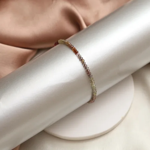 Miniatura 102 de Gempires - Pulseras de cuentas de piedras preciosas hechas a mano, ligeras, de cristal, para uso diario, hipoalergénicas, de 8 pulgadas, chapadas