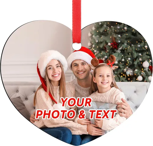 Miniatura 22 de Adornos de Navidad personalizados 2025, adorno de Navidad personalizado de doble cara, adorno de foto para árbol de Navidad para niños, mamá, papá