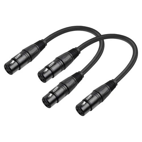 Miniatura 11 de Paquete de 2 cables de micrófono XLR macho a macho de 3 pines, cable de audio equilibrado profesional con cobre sin oxígeno, conectores chapados