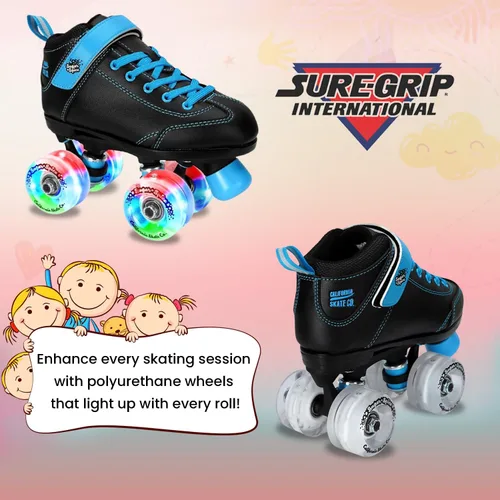 Miniatura 3 de Sure-Grip Sugar & Spice - Patines de ruedas para niños, botas de vinilo duraderas con acolchado cómodo, cuentan con ruedas iluminadas