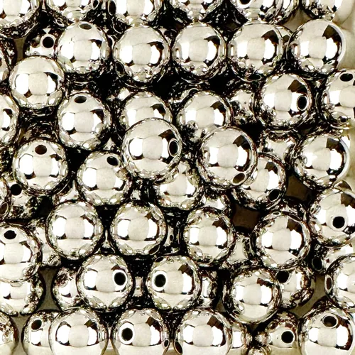 Miniatura 26 de 1000 cuentas redondas de acrílico negro de 0.315 in de diámetro con agujero de 0.079 in
