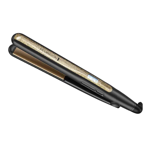 Remington S6501 Plancha plana de cerámica de 1 pulgada con protección contra el encrespamiento, alisador de pelo suave y bloqueo de temperatura