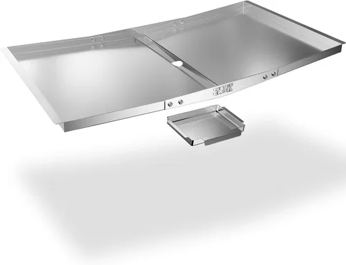 Miniatura 8 de Bandeja de grasa con bandeja de recogida – Piezas de repuesto para parrilla Dyna Glo, bandeja de goteo de acero inoxidable ajustable para modelos