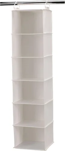 Miniatura 8 de Household Essentials Organizador de armario colgante de lino con 6 estantes, color gris Lino gris