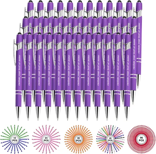 Miniatura 23 de Bolígrafos personalizados con nombre a granel, juego de bolígrafos personalizados, lápiz capacitivo grabado, logotipo, texto, regalo para negocios