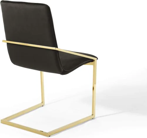 Miniatura 6 de Modway Pitch Performance - Sillón de terciopelo, 2 piezas, sillas de comedor, color dorado y negro