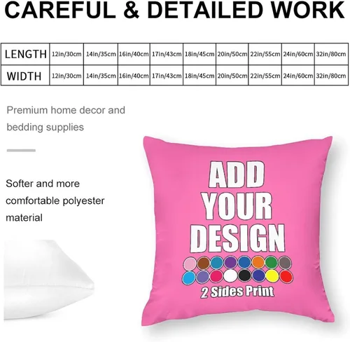 Miniatura 5 de Funda de almohada personalizada con foto, añade tu nombre, imagen, logotipo, funda de almohada personalizada para mujeres, hombres, papá, mamá, Rosa