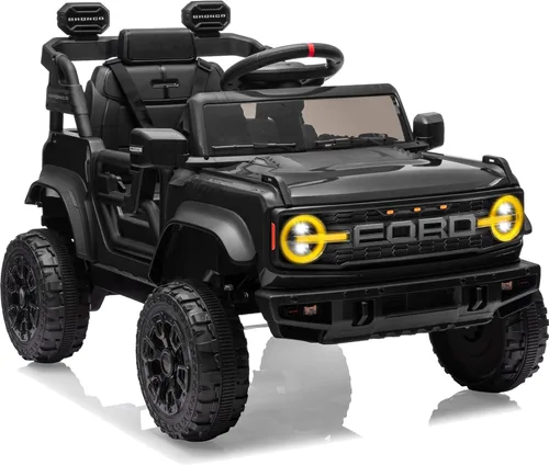 First Ride On 12V Juguetes de montarse para niños, vehículos eléctricos para niños con licencia Ford Bronco Raptor, coche a batería para niños