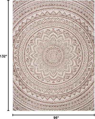 Miniatura 72 de SAFAVIEH Alfombra lavable para exteriores, colección Courtyard - Pasillo de 2.3 x 8 pies, color beige claro y marrón claro, no desprende pelusa