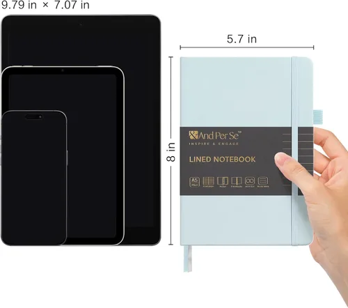 Miniatura 2 de &And Per Se Cuaderno rayado, 160 páginas, tamaño A5 de 5.7 x 8 pulgadas, cuaderno de papel grueso con rayas universitarias para escribir, cuadernos