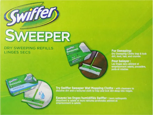 Miniatura 2 de Swiffer Sweeper - Paños de barrido seco, repuestos de limpiador de piso de fregona y escoba, aroma a vainilla y lavanda Febreze, 16