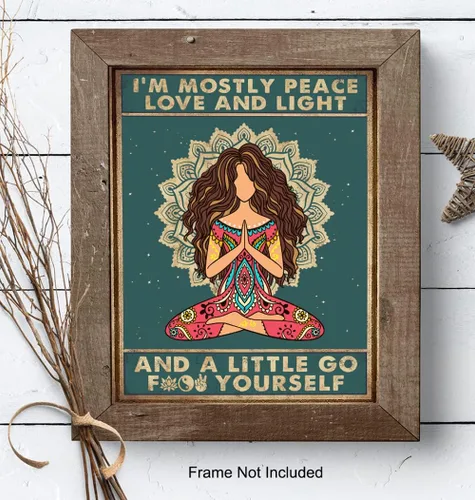 Miniatura 8 de Divertido arte de pared bohemio de 11 x 14 pulgadas, decoración de meditación zen, regalos de yoga de la nueva era para mujeres, impresión artística