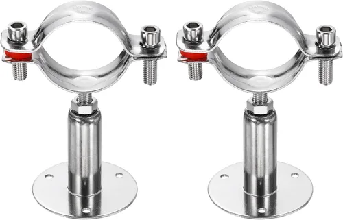 Miniatura 27 de HARFINGTON 2 piezas de montaje en pared de montaje en techo de acero inoxidable 304 abrazadera de soporte de tubo ajustable para tubo OD 1"-1.1