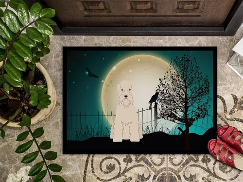Miniatura 3 de Caroline's Treasures BB2251JMAT - Tapete de Halloween con revestimiento suave de trigo Terrier de 24 x 36 pulgadas, tapete para puerta delantera