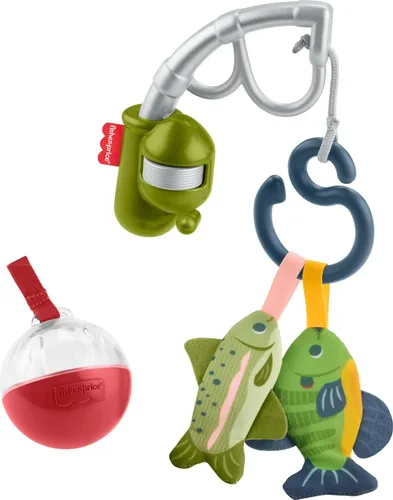 Fisher-Price Baby Toys Mini Me Moments - Juego de pesca con carrete de 4 piezas, actividades sensoriales para el desarrollo del recién nacido a