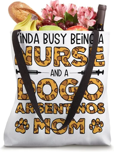 Miniatura 4 de Busy Being Nurse Dog Mother - Bolsa de mano Dogo Argentinos Mom