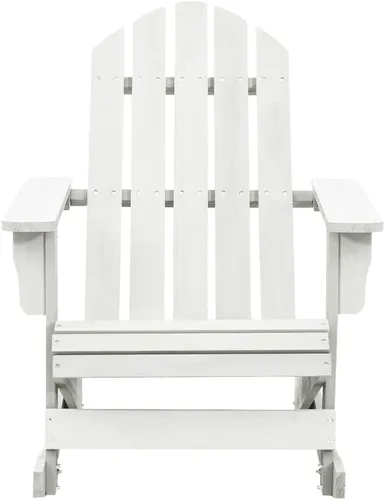 Miniatura 3 de vidaXL Adirondack - Silla mecedora para porche con respaldo alto, silla de patio al aire libre para jardín, césped, porche, terraza, color blanco