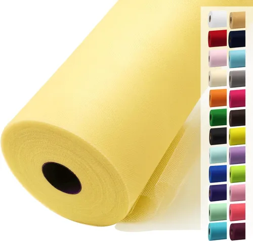 Miniatura 77 de Rollos de tela de tul dorado antiguo de 54 pulgadas por 10 yardas, rollo de tela de tul para bodas, decoraciones de Navidad, envoltura de regalos