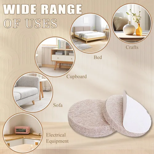 Miniatura 4 de Yelanon Almohadillas de fieltro para suelos de madera dura, 261 protectores de piso de alta calidad para muebles, almohadillas de fieltro para patas