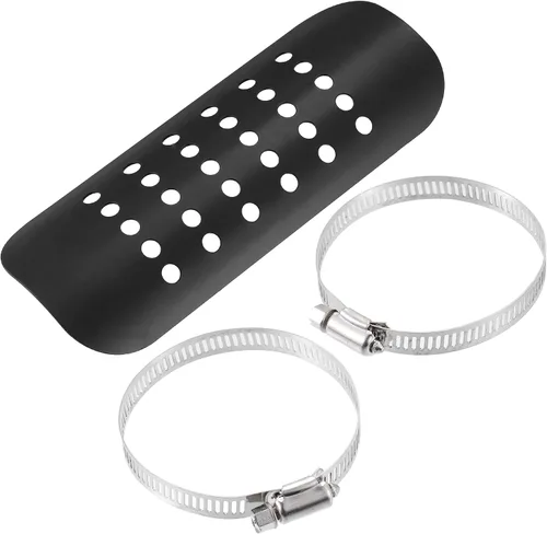 Miniatura 6 de X AUTOHAUX 1 Unidades Universal Motocicleta Escape Escudo Calor Escudo Tubo Protector De Escape Silenciador Protector Negro