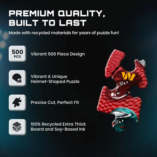 Miniatura 6 de MasterPieces Rompecabezas con Forma de Casco de Arte Drip de la NFL de 500 Piezas - Perfecto para Fanáticos de la NFL - 25"x22