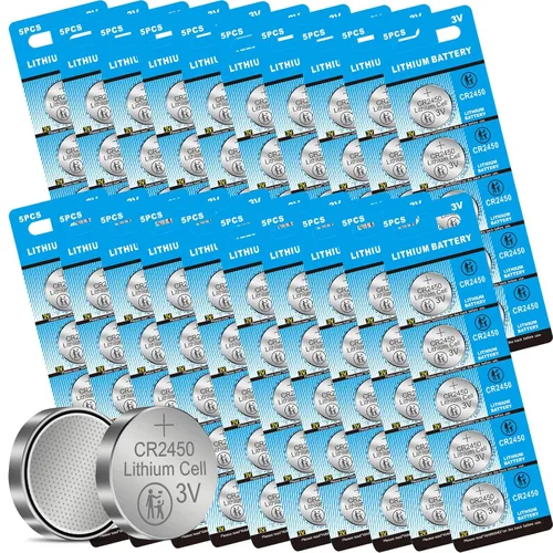 Miniatura 7 de Batería de litio CR2450 botón de moneda de 3 voltios, paquete de 50