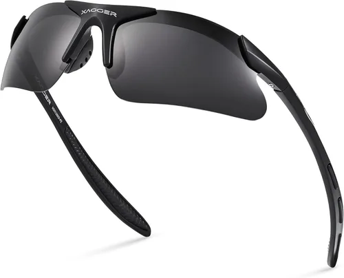 Miniatura 26 de Gafas de sol deportivas polarizadas para niños y niñas, gafas de béisbol y sóftbol, montura TR90 Negro Espejo azul hielo