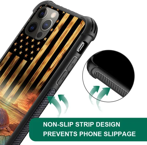 Miniatura 76 de DAIZAG Compatible con iPhone 13 Pro Max, Funda de TPU Protectora Anti-Arañazos Todo En Uno, Fundas para Hombre Mujer - Motivo de Madera Americana