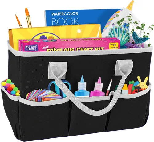 ZKOO Organizador de Almacenamiento de Suministros de Arte Caddy, Bolsas de Transporte para Manualidades con Bolsillos para Organización de Álbumes