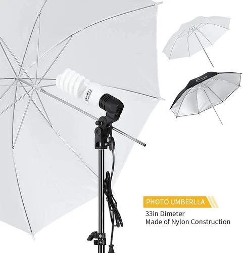 Miniatura 3 de ShowMaven Iluminación fotográfica, soporte de fondo de 6.5 pies x 10 pies y sombrillas kit de iluminación continua para estudio fotográfico