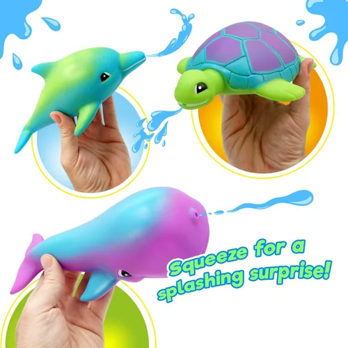 Miniatura 6 de JA-RU Animales acuáticos blandos para chorros oceánicos (1 juguete acuático surtido) Divertidos juguetes de espuma flotante de animales marinos