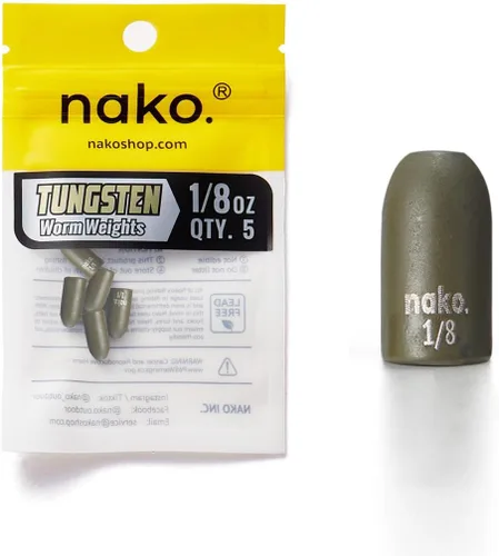 Miniatura 15 de Nako - Pesas de bala de tungsteno para pesca, de 1/32 oz a 3/4 oz, color calabaza negra y verde sin astillas, pesas de pesca para aparejo de Texas