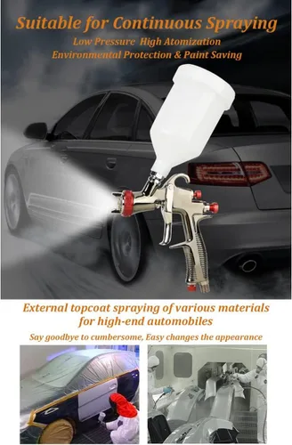 Miniatura 5 de R500 LVLP Pistola pulverizadora de 0.051 in con regulador de presión de aire y separador de aceite-agua, pistola de pintura automotriz