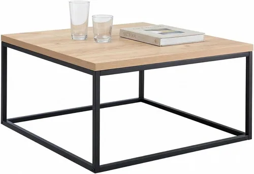 Miniatura 7 de CENSI - Mesa de centro cuadrada de roble natural de 30 pulgadas Extra Thick 1.2" Honey-comb Wood Top, Minimalist Modern Industrial, Cocktail