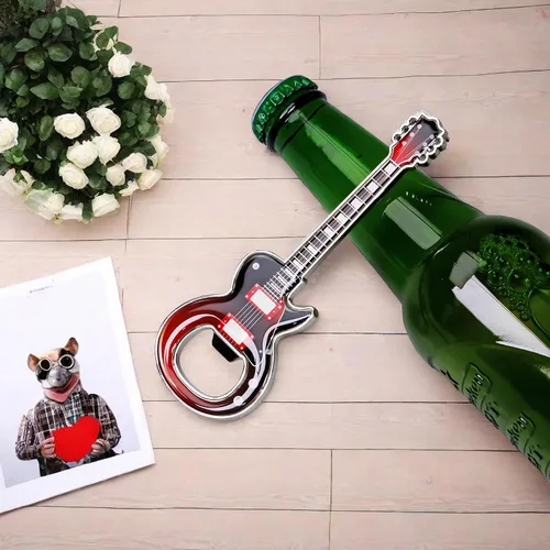 Miniatura 6 de 1 pieza/set abridor de botellas de cerveza, abridores de botellas de cerveza con forma de guitarra, regalo de guitarra, gadgets de cocina para Negro