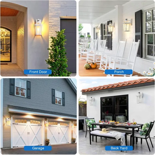 Miniatura 6 de VIANIS Luces exteriores grandes con sensor de movimiento negro, rango de detección ajustable, accesorios de iluminación exterior de aluminio