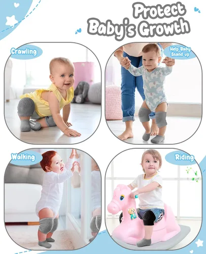 Miniatura 4 de BOSONER Calcetines antideslizantes para bebés, niños y niñas, el mejor regalo para bebés, rodilleras unisex para bebés y niños pequeños
